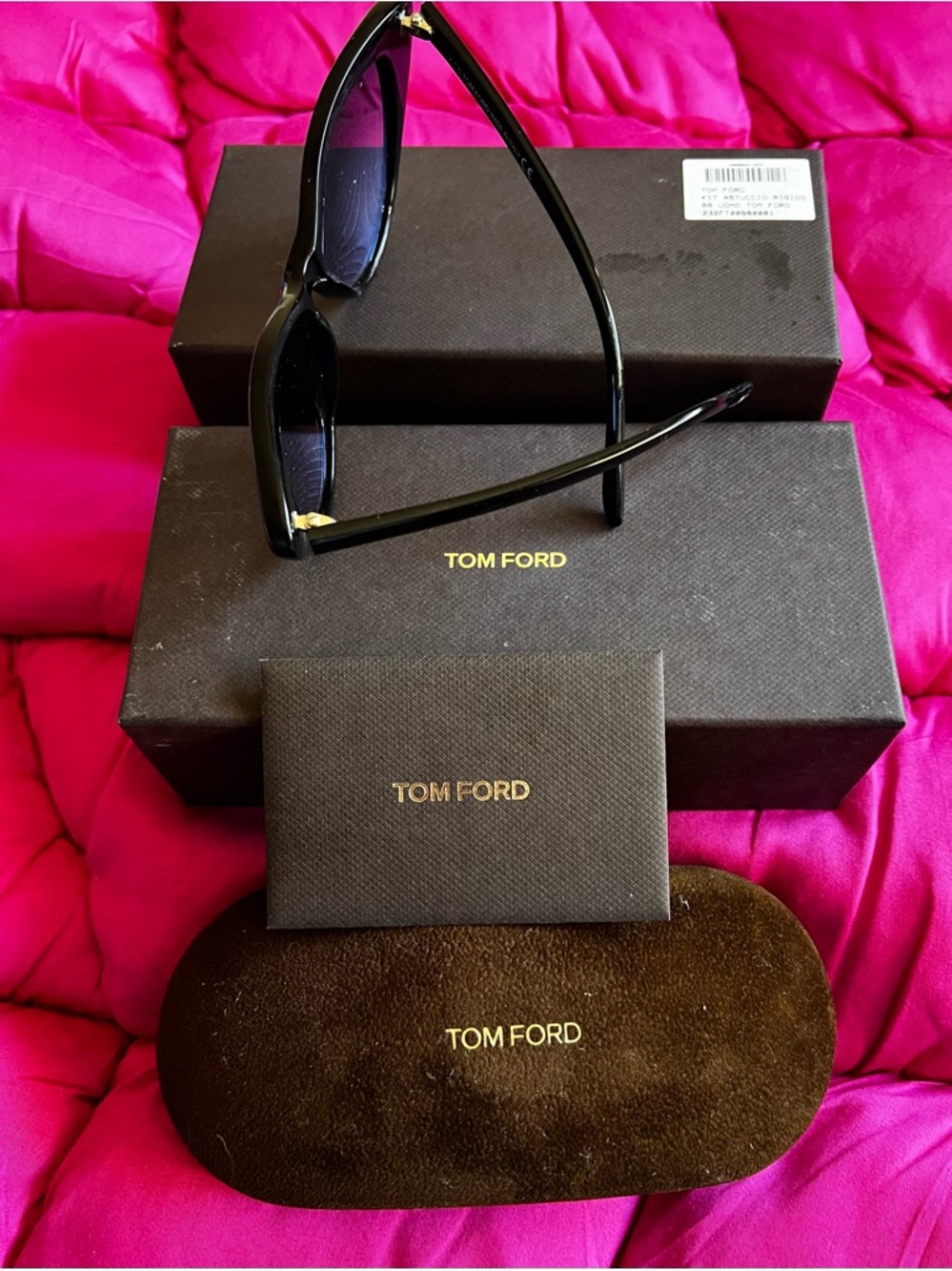 Tom Ford Black Sunglasses with Gold Detailing